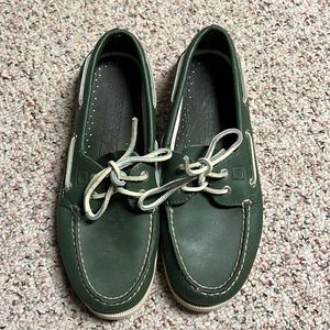 Forest Green Mens Sperry Topsides
